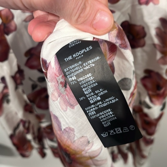 The Kooples Floral Wrap Dress - Multicolor Ecru, Size 6 - Picture 8 of 17